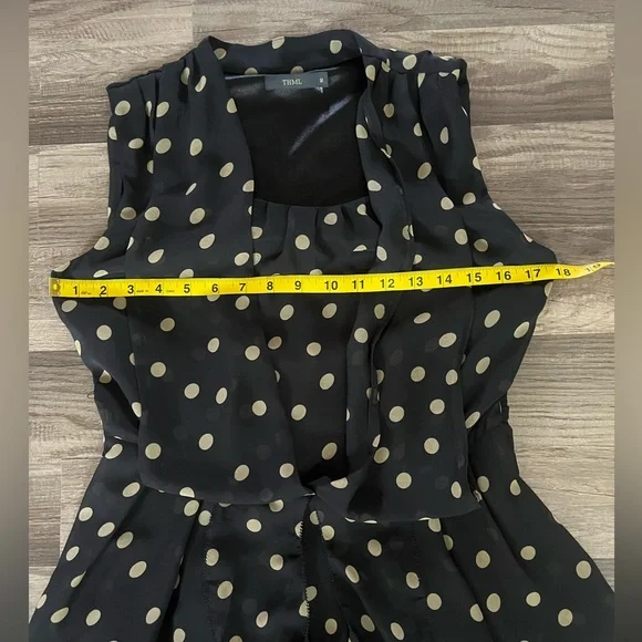 THML Polka Dot Sheer Blouson Dress SZ M - Picture 8 of 12